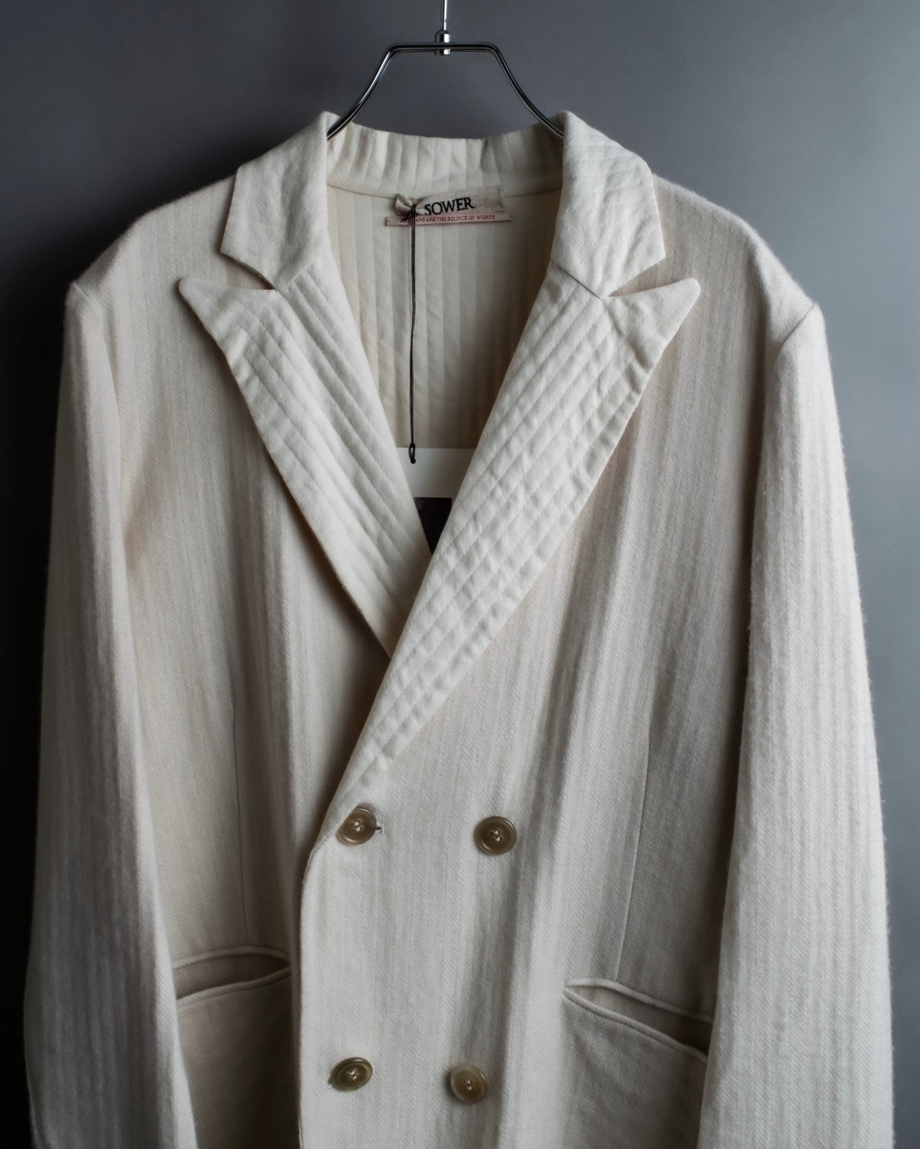 "SOWER" cashmere cotton double breasted tailored jacket