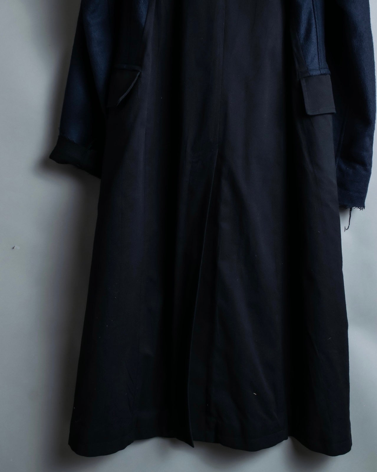 "Y's 2018 aw" Long coat with euphemistic lapels and different materials