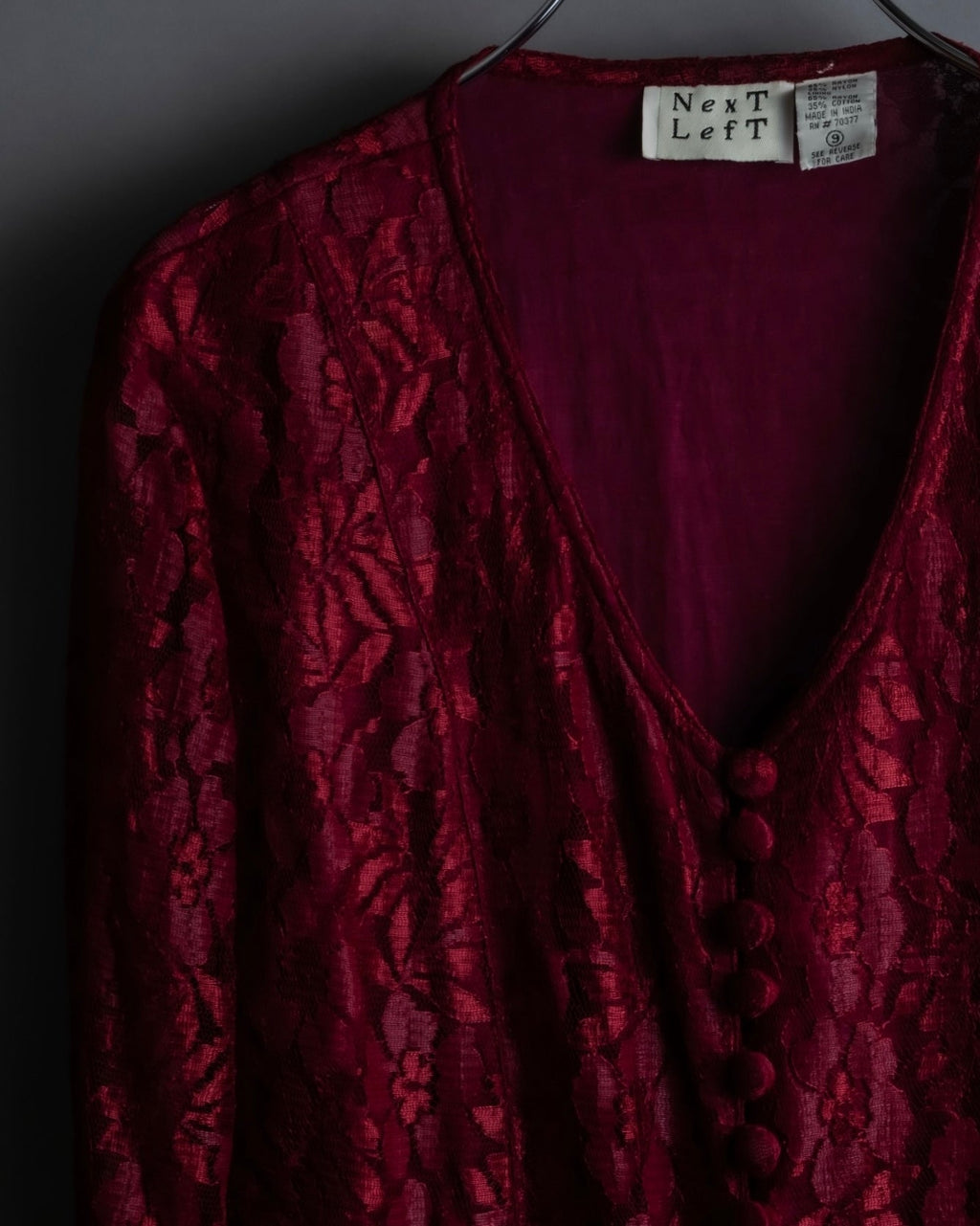 “Vintage” flower motif lace long dress