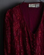 “Vintage” flower motif lace long dress