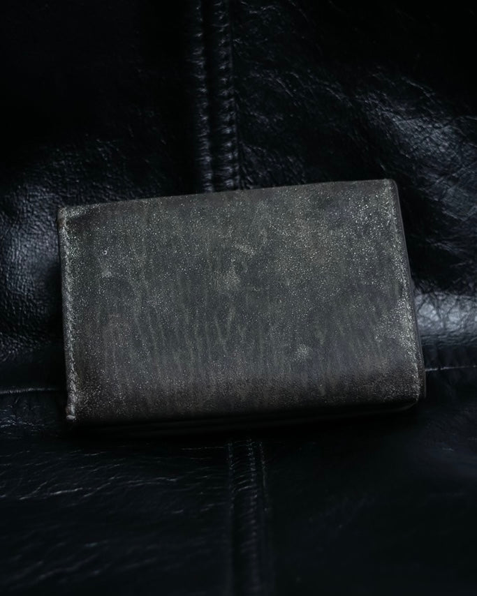 "BALENCIAGA" Glittery grunge style compact wallet