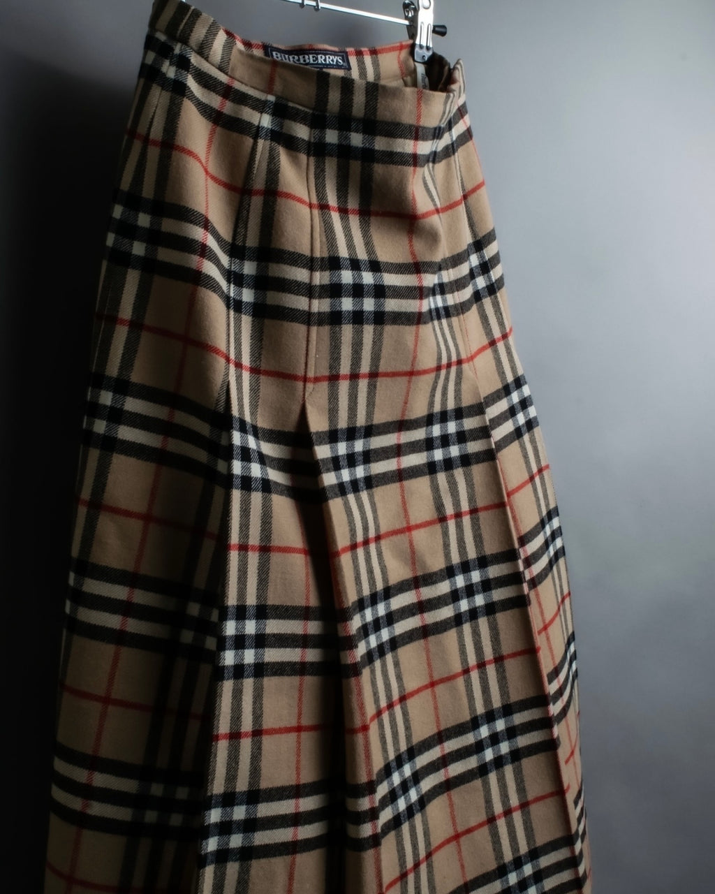 "Burberry's (70-80's)" Nova check side zip pleated skirt