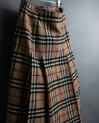 "Burberry's (70-80's)" Nova check side zip pleated skirt