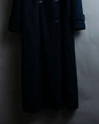 Vintage super long dark blue trench coat