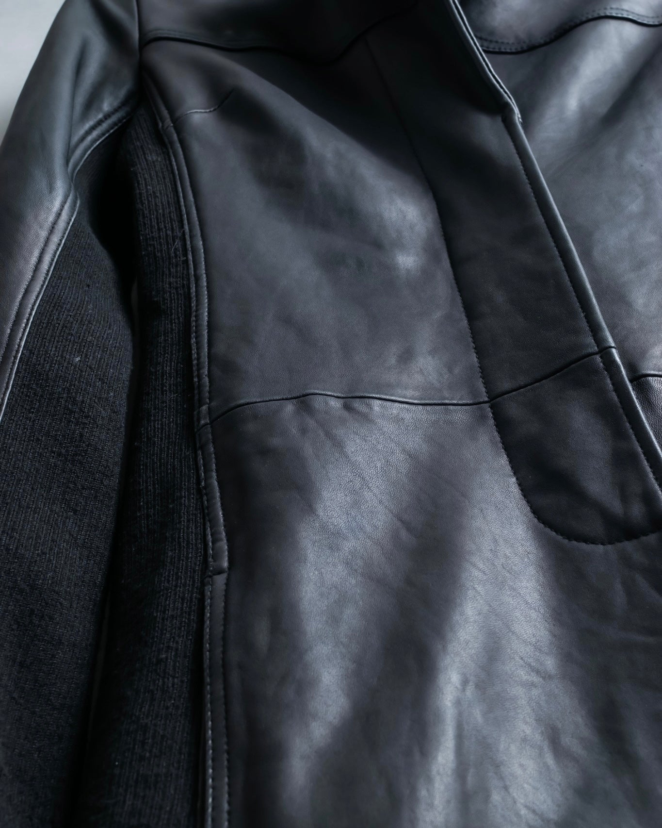 Vintage Leather x CORDUROY combination trench coat