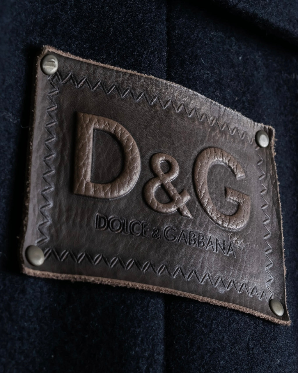 "DOLCE &amp; GABBANA" Slim silhouette leather patch P coat