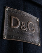 "DOLCE &amp; GABBANA" Slim silhouette leather patch P coat
