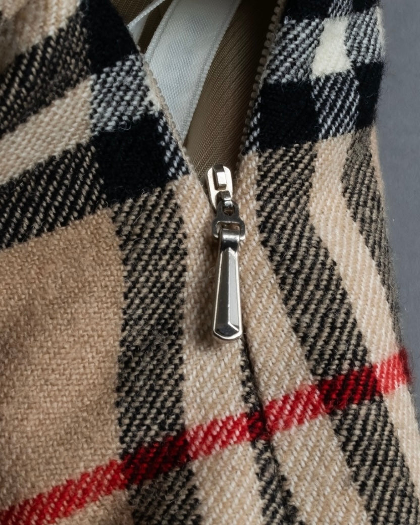 "Burberry's (70-80's)" Nova check side zip pleated skirt
