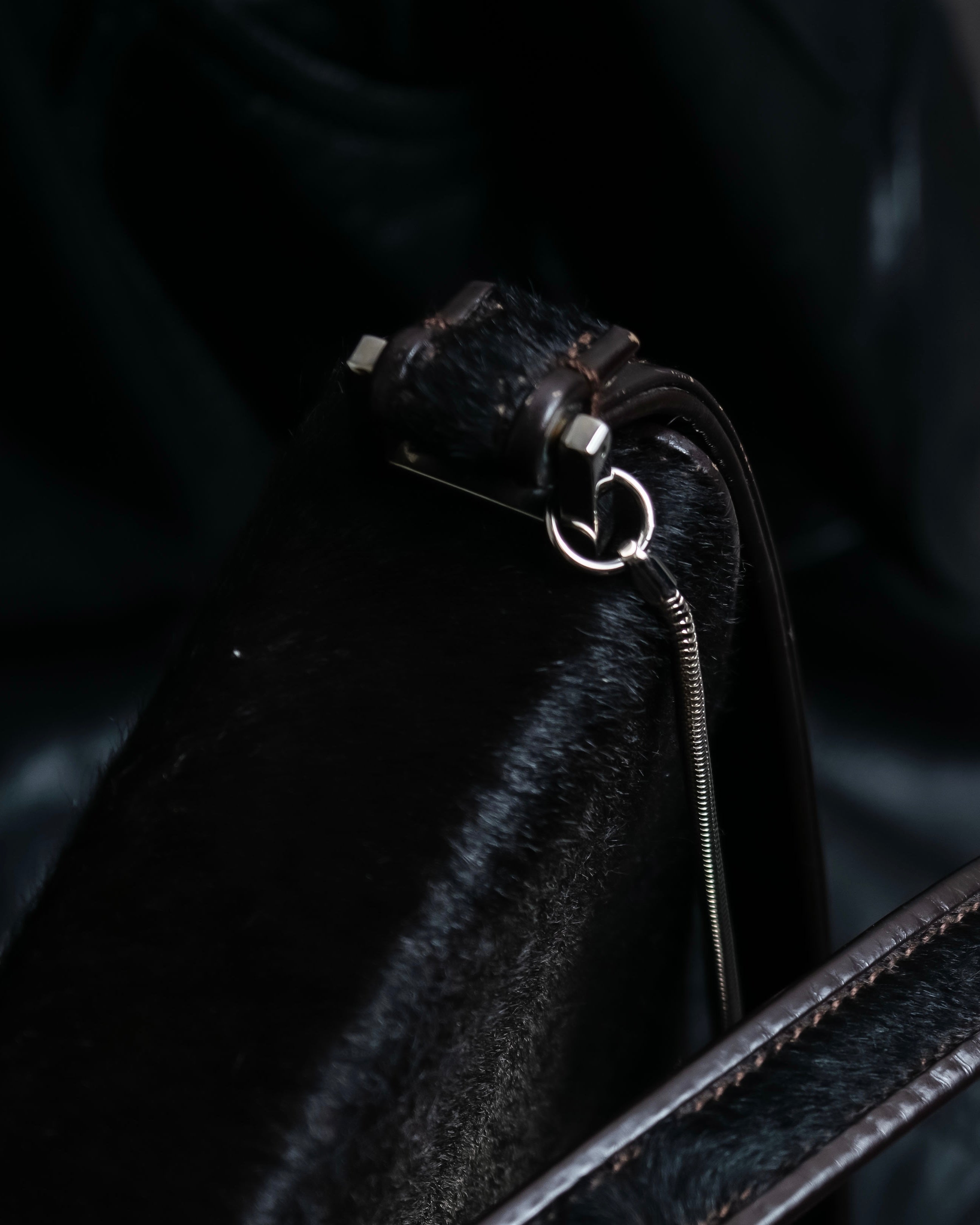 "GUCCI" Harako fur square shoulder bag