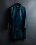 "COACH" light blue faded leather coat
