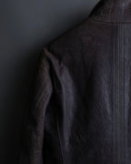 "EMPORIO ARMANI" grained lamb leather double zip jacket