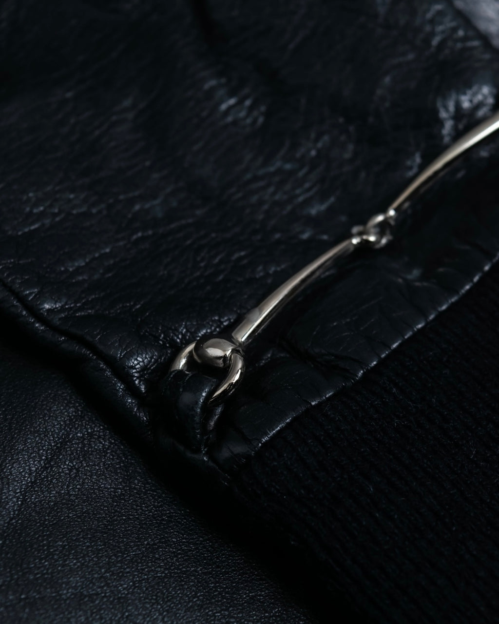 "GUCCI" Horsebit Leather×cashmere Gloves