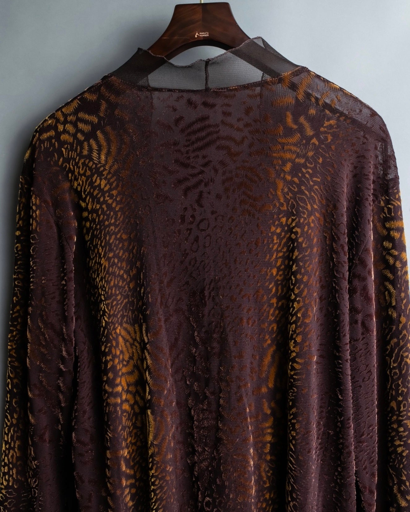 Vintage Leopard Print Sheer Dress Shirt