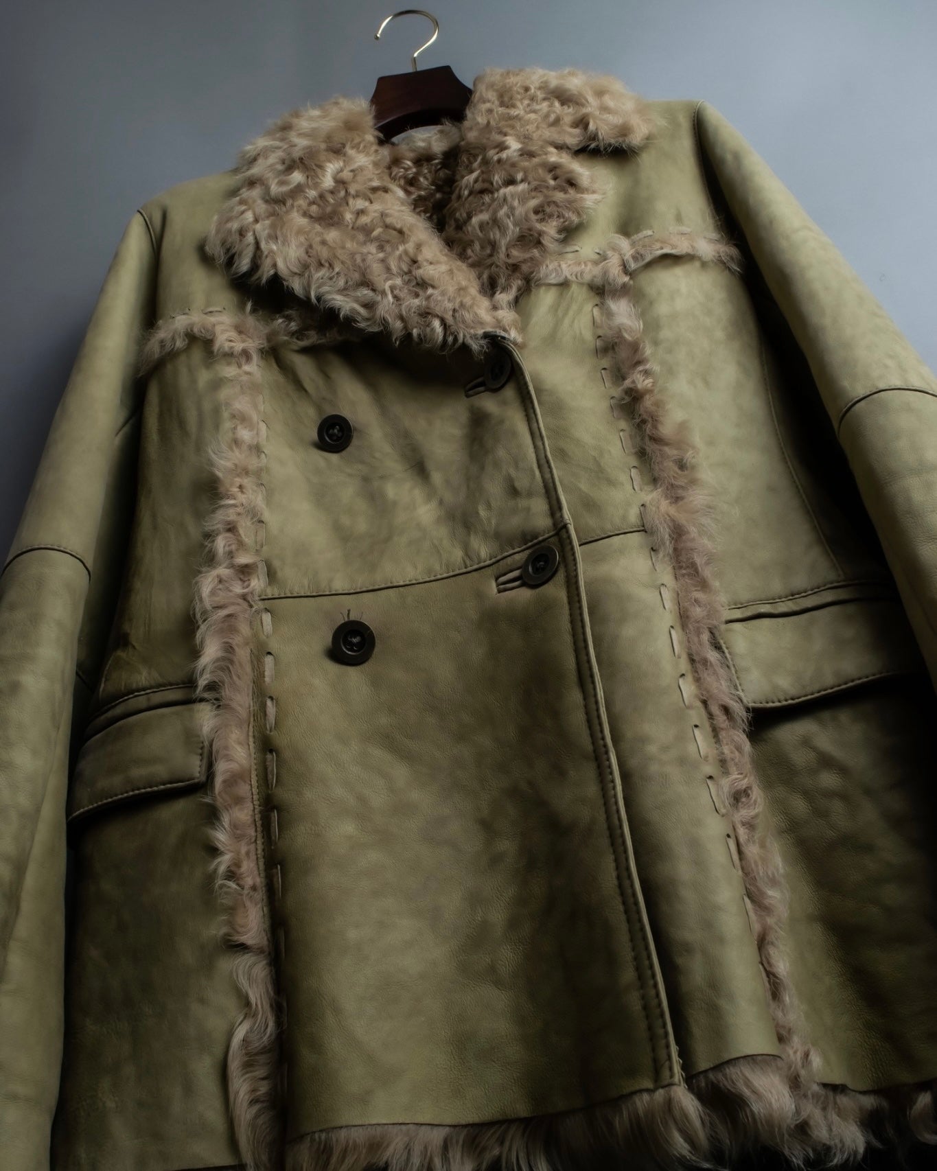 Vintage kargan lamb suede combination jacket