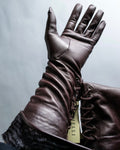 "PIUMELLI" Dead stock lace up long leather gloves