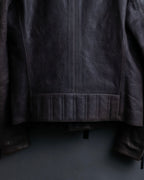 "EMPORIO ARMANI" grained lamb leather double zip jacket