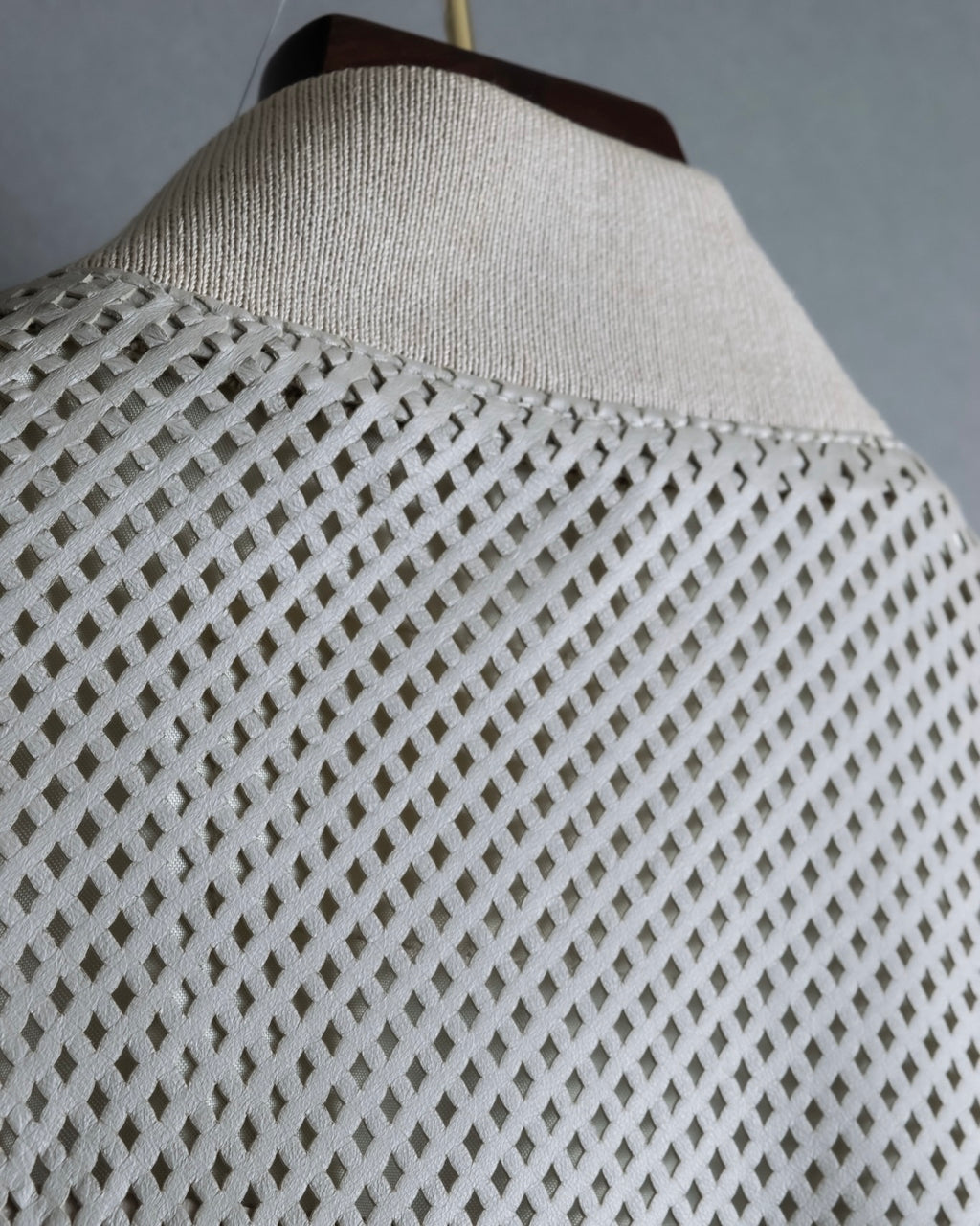 "Dolce & Gabbana" Leather mesh off-white blouson