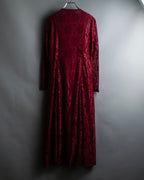 “Vintage” flower motif lace long dress