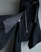 "Yohji Yamamoto" double zip asymmetric skirt