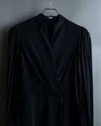 “Karl Lagerfeld” pleats designed stand collar summer dress