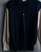 “Christian Dior” CD designed bicolor knit polo