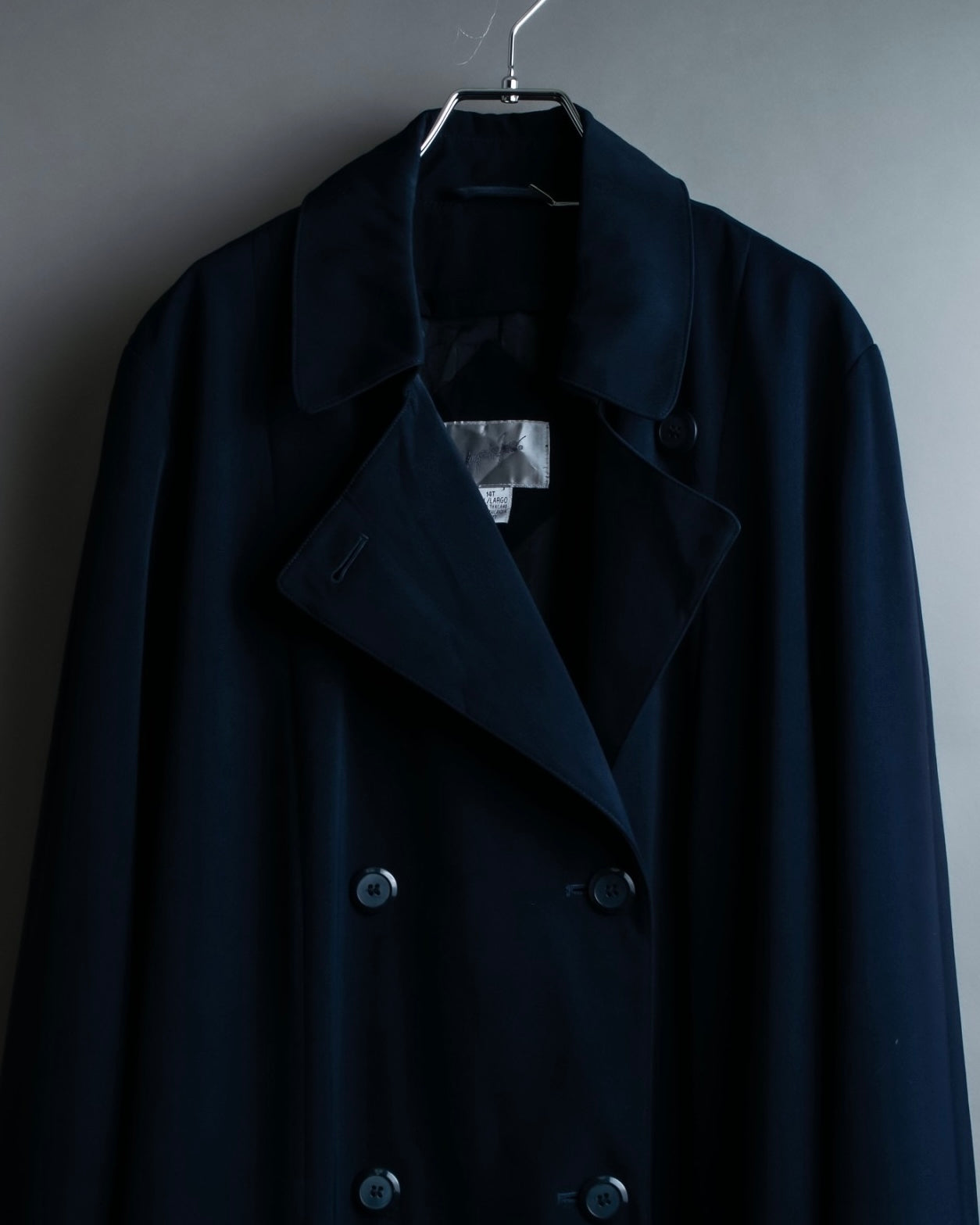 Vintage super long dark blue trench coat