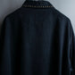 Vintage studded oversized black denim jacket