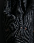 "Jean-Paul GAULTIER" bias striped wool napoleon coat