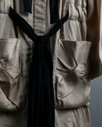 "VALENTINO" Drawcord design luxury long hoodie