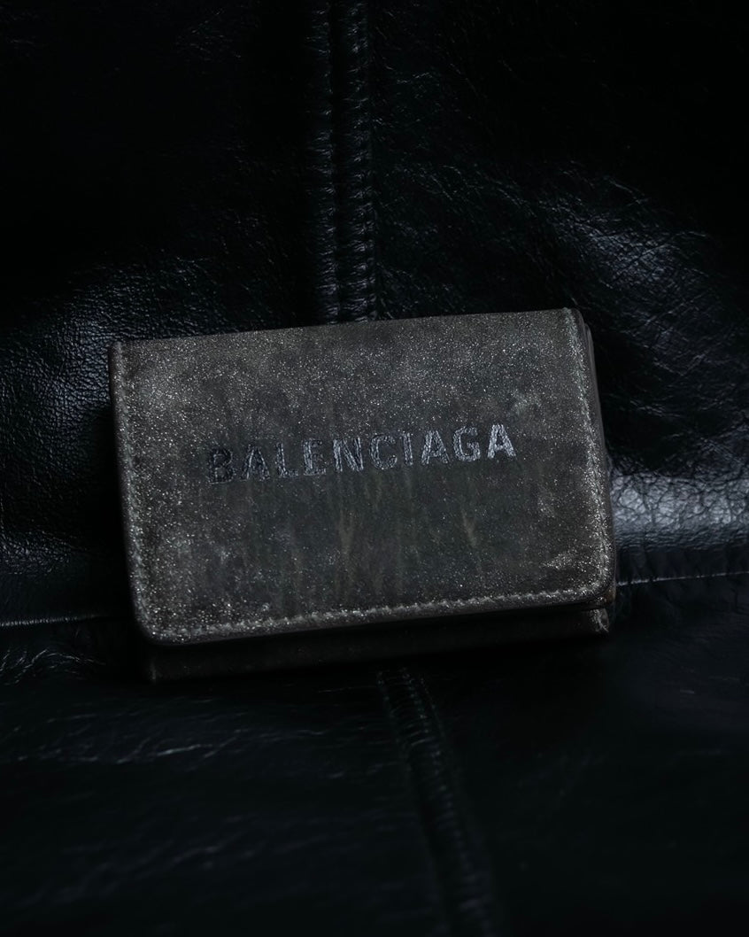 "BALENCIAGA" Glittery grunge style compact wallet