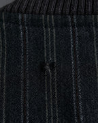 "Comme des Garcons Homme" distressed zip-up striped blouson