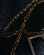 "Yves Saint Laurent" frame design logo motif necklace