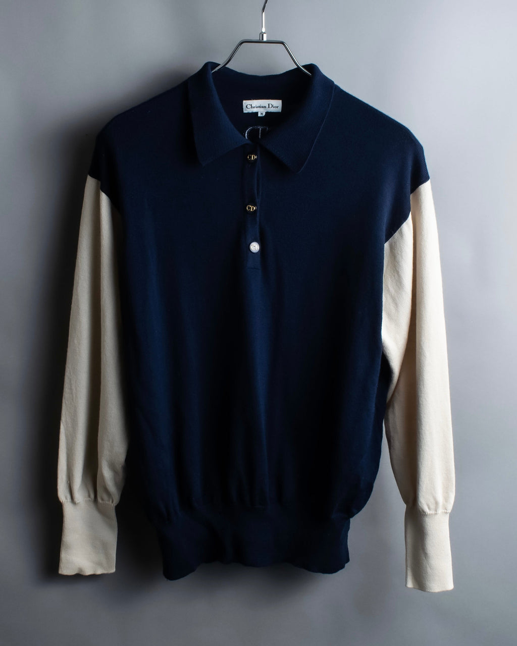 “Christian Dior” CD designed bicolor knit polo