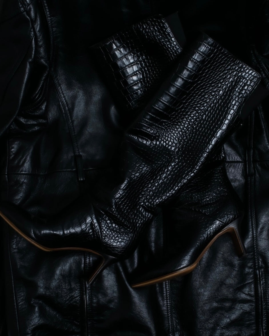 "Maison Martin Margiela" high quality crocodile leather long boots