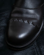 “BOTTEGA VENETA” round toe intrecciato leather boots