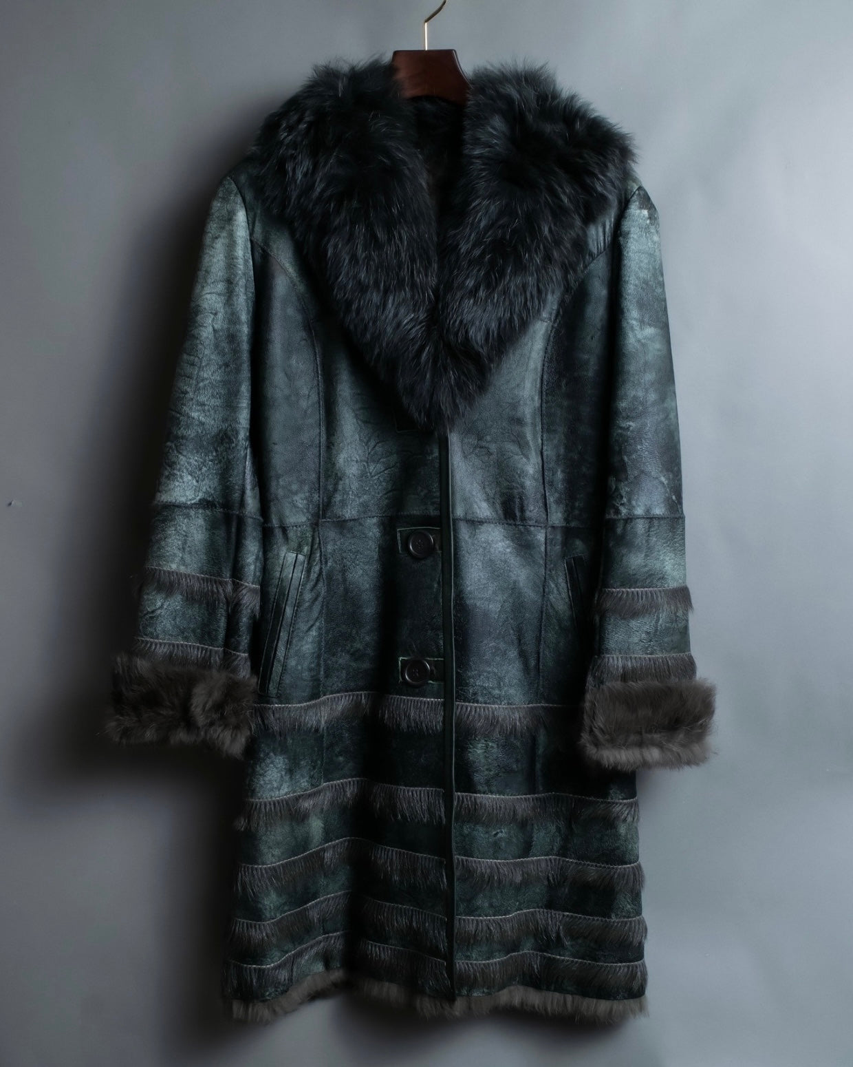 Vintage Rabbit &amp; Fox Real Fur Coat