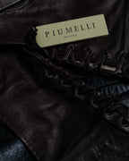"PIUMELLI" Dead stock lace up long leather gloves