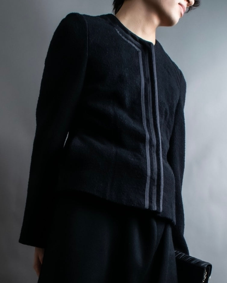 "EMPORIO ARMANI" Three-line short fly front jacket