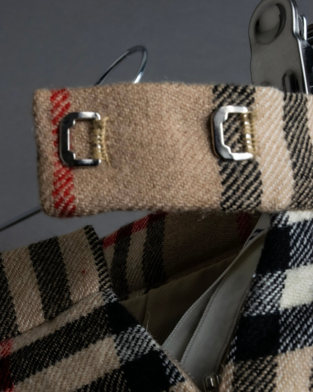 "Burberry's (70-80's)" Nova check side zip pleated skirt
