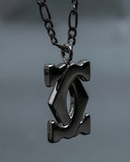 "Cartier" 925 silver logo motif necklace