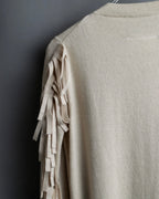 "MM6" Arm fringe design knit dress