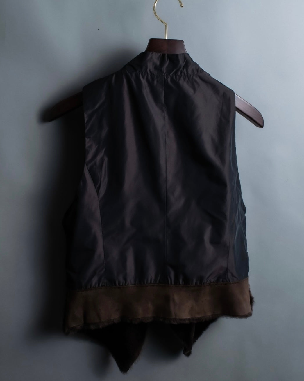 "Hiroko Koshino" fur x leather combination vest