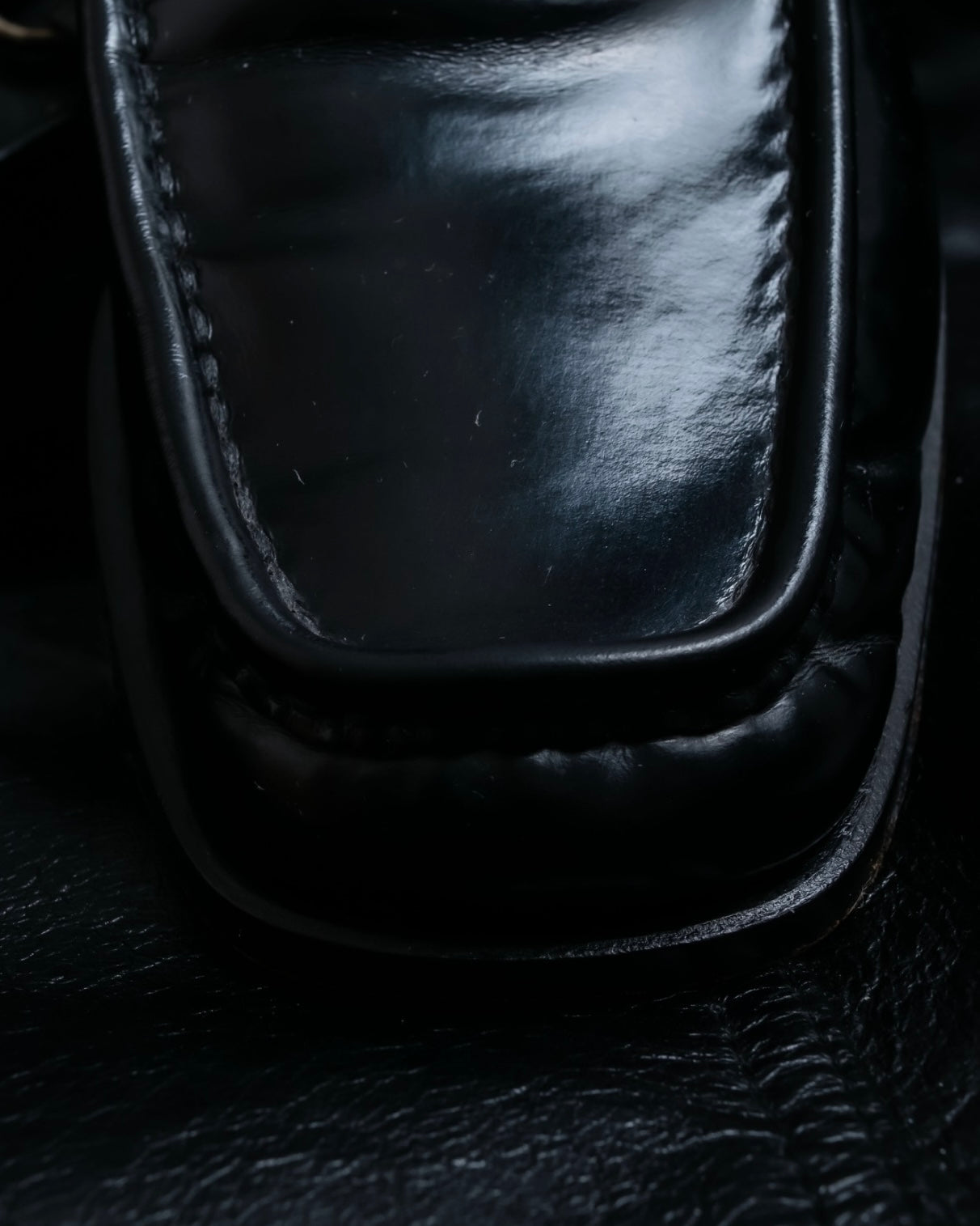 “GUCCI” square toe silver horsebit loafer