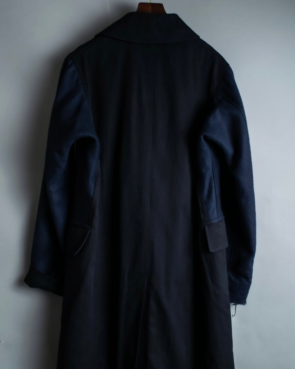 "Y's 2018 aw" Long coat with euphemistic lapels and different materials