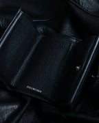 "BALENCIAGA" Leather compact wallet