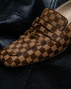 "Louis Vuitton" Damier designed unborn calf loafer
