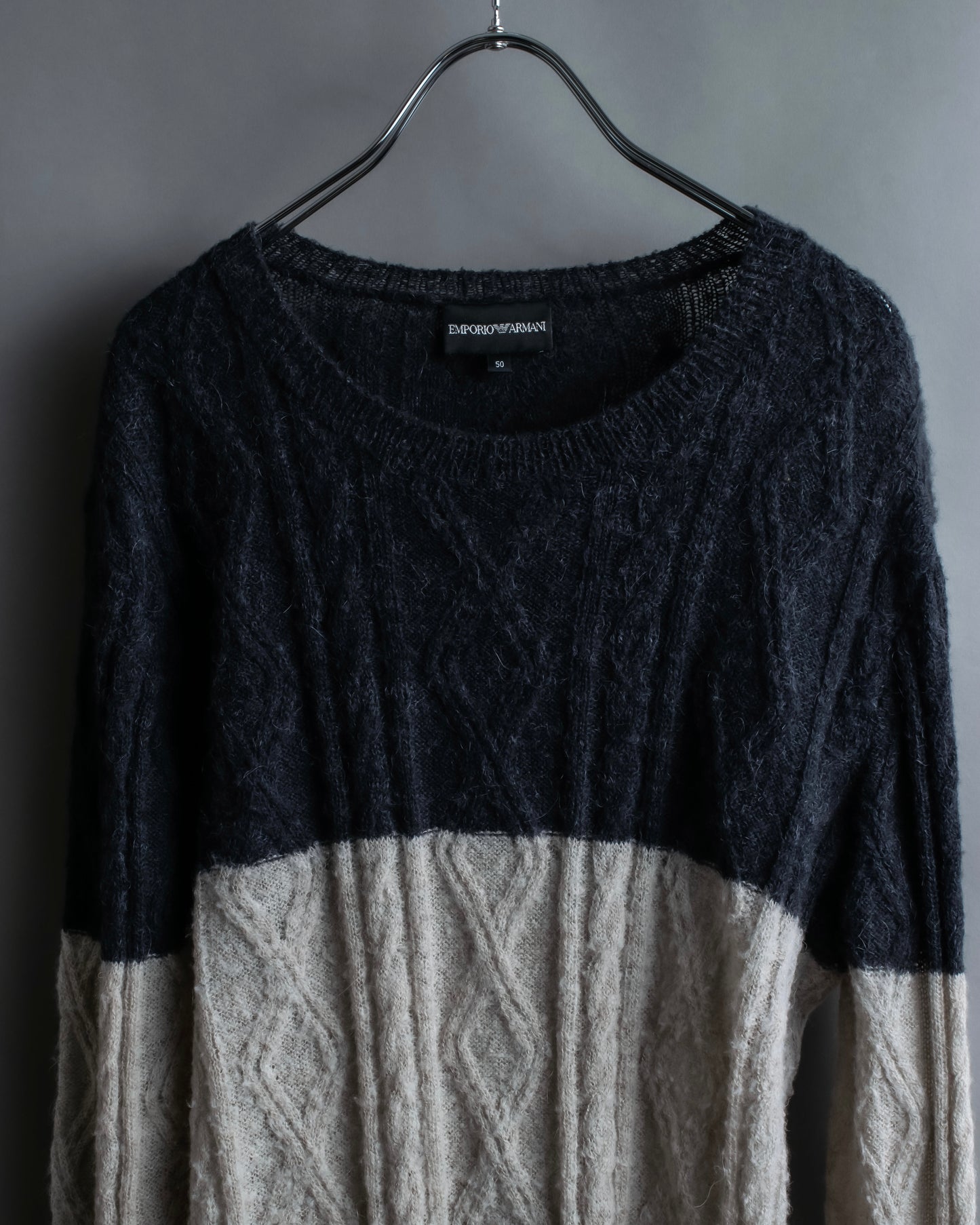 “Emporio Armani” oversized bicolor mohair knit