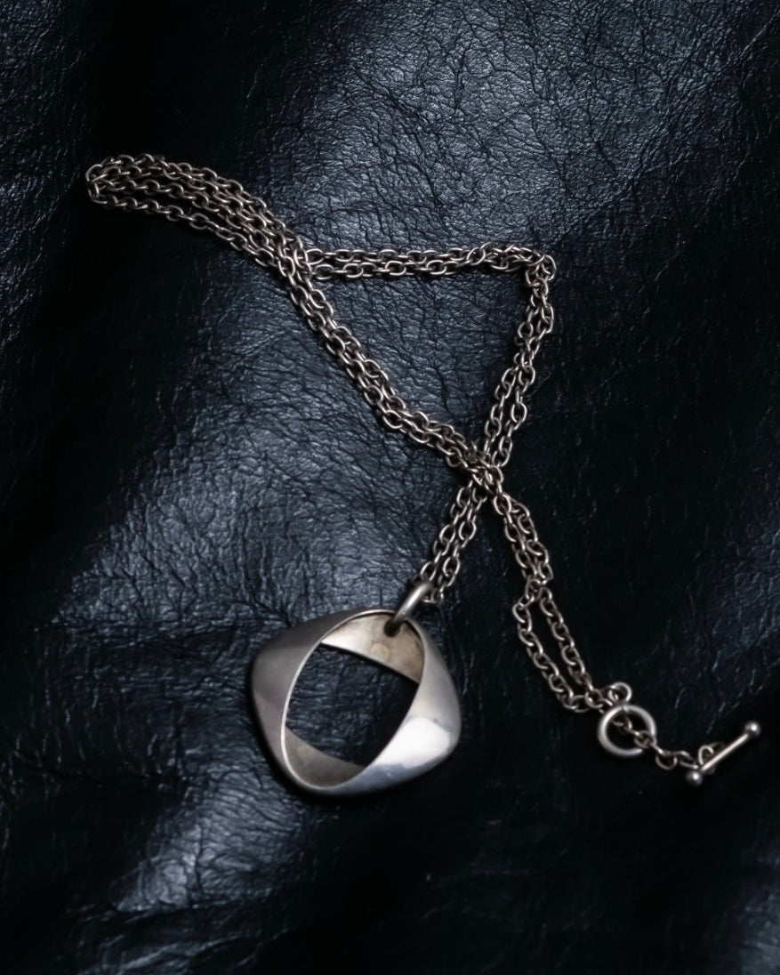 “Georg Jensen” inside out designed silver chain necklace
