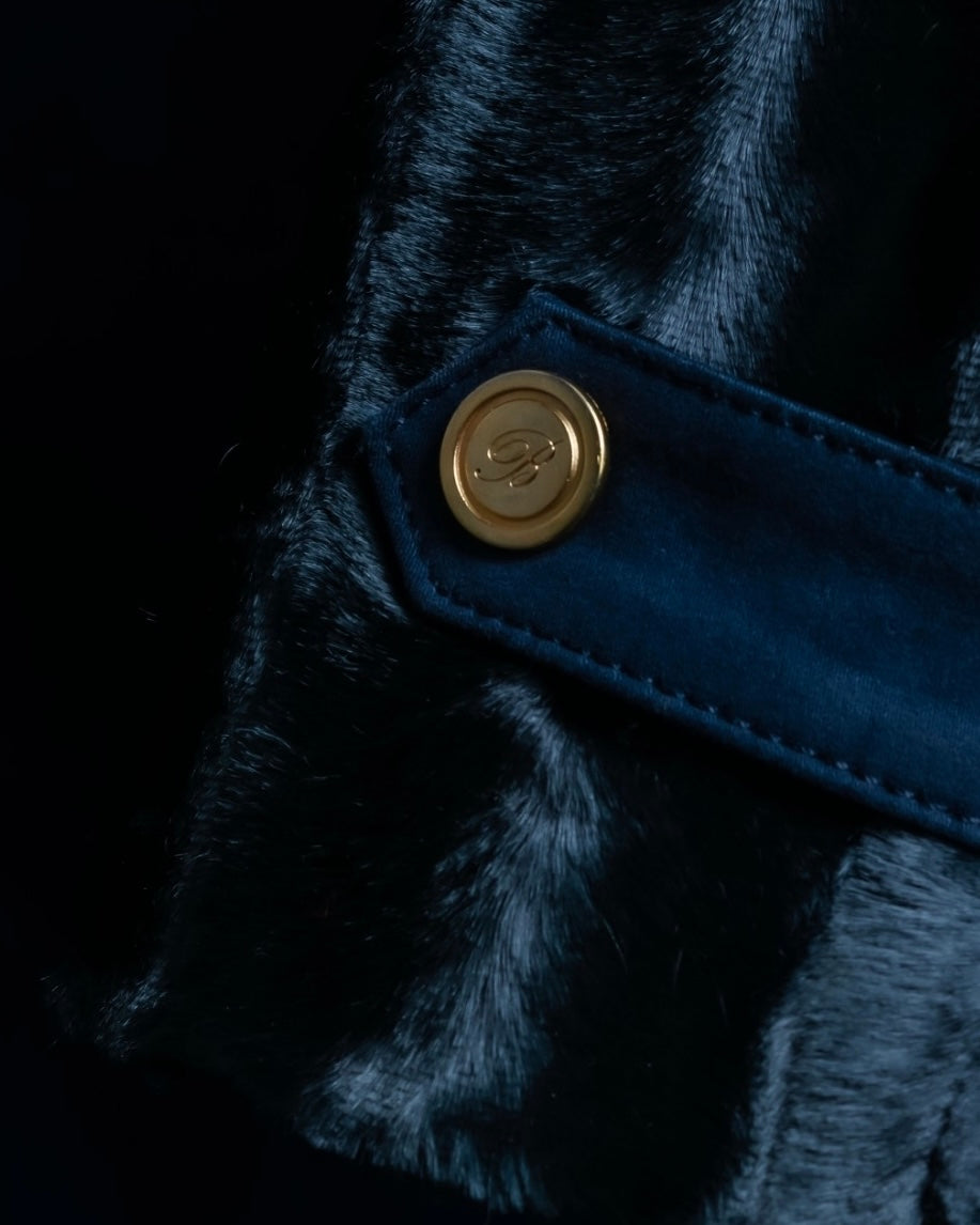 "BLUMARINE" fur combination riders jacket