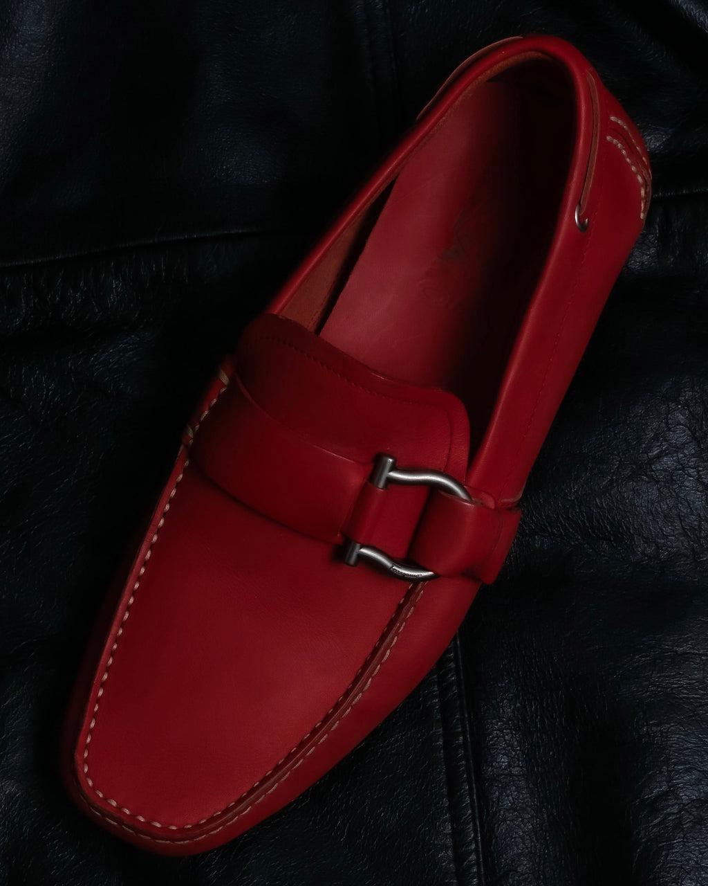 "Salvatore Ferragamo" gancino designed rubber sole loafer